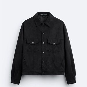 Zara Men's Boxy Cut Faux Suede Jacket